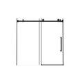Frameless Single Sliding Shower Door with Square Tube Track - Black