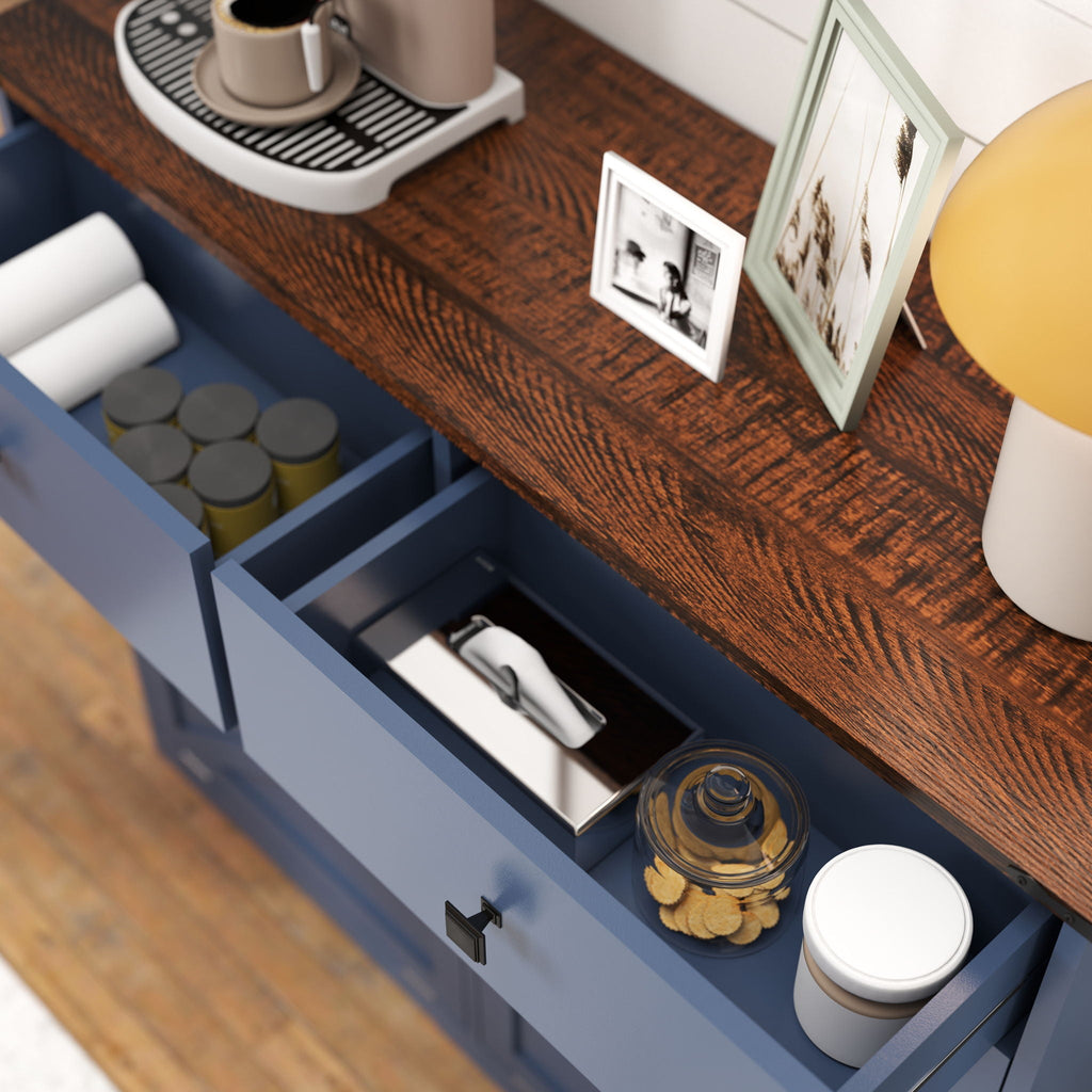 Double Tilt Out Trash Cabinet with Hideaway Drawer - Barn Door Style