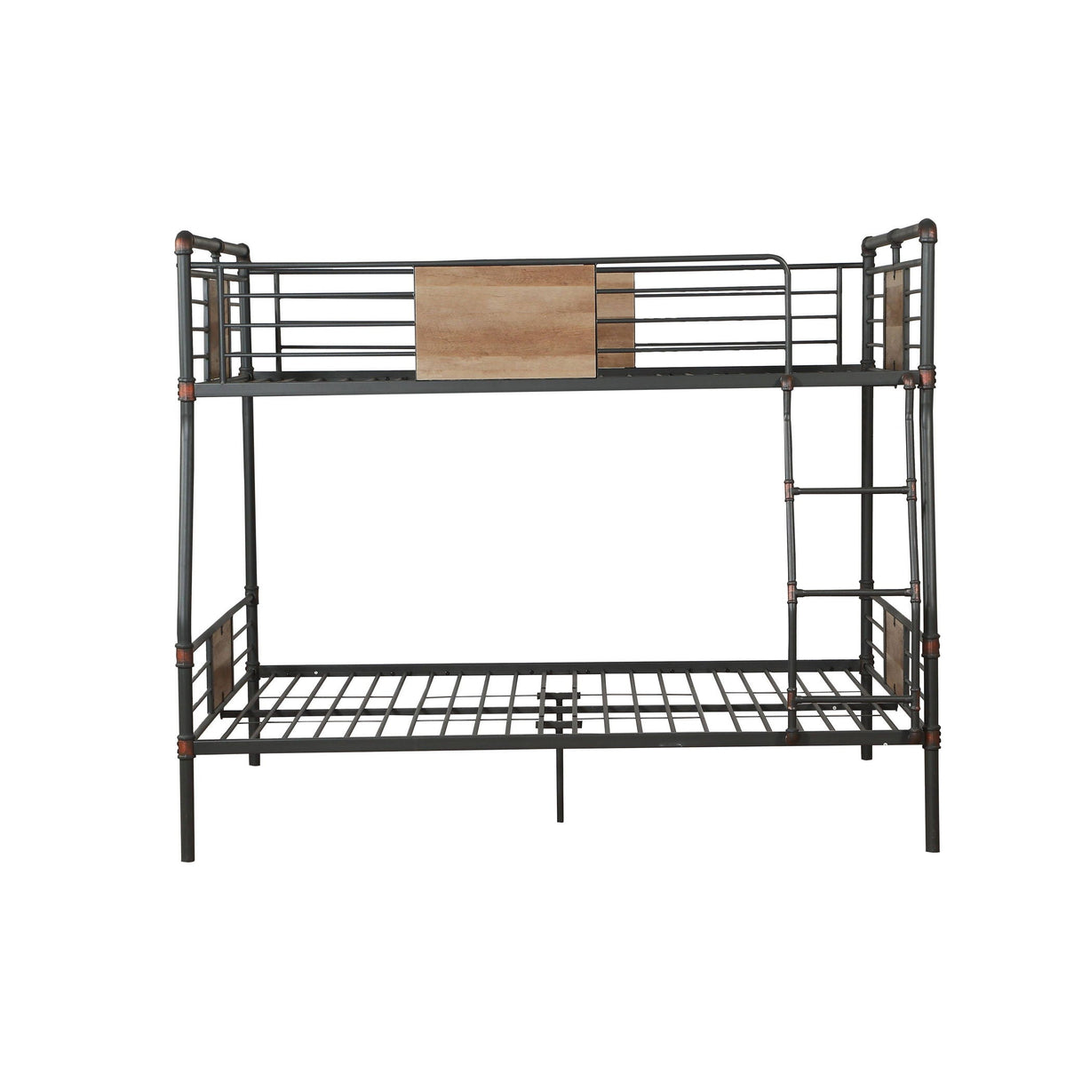 Full Long / Queen Bunk Bed with Guard Rails - Black