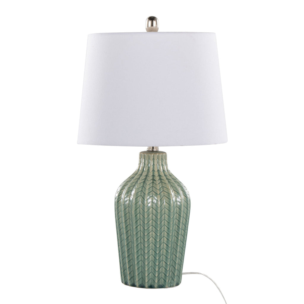 Contemporary Table Lamp Set of 2 with Chevron Pattern - Multiple Colors