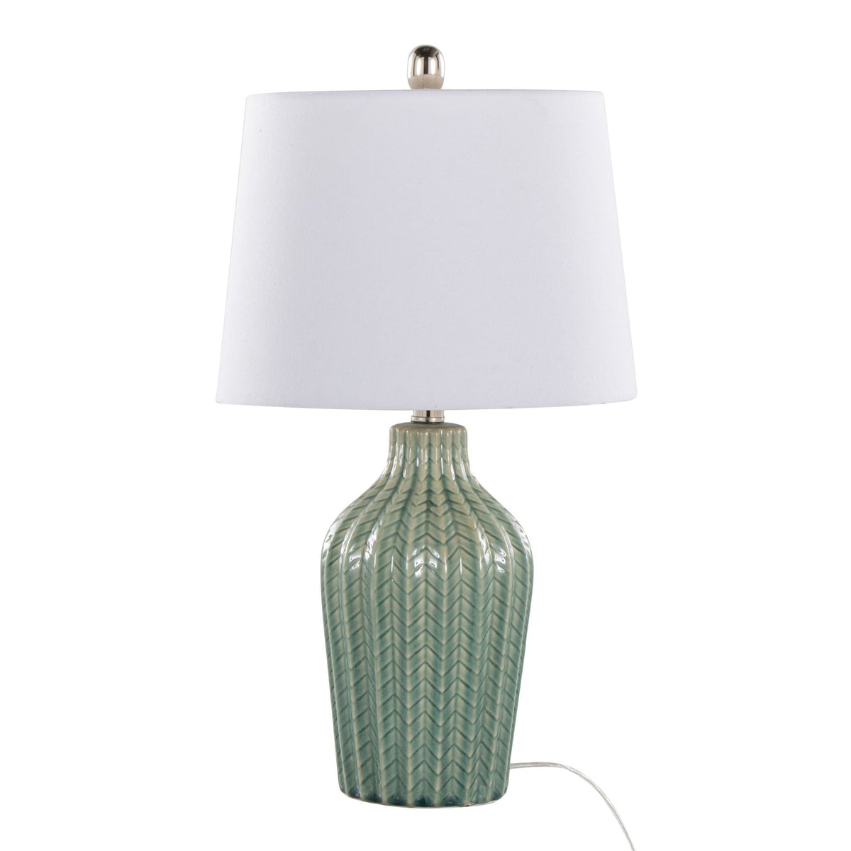 Contemporary Table Lamp Set of 2 with Chevron Pattern - Multiple Colors