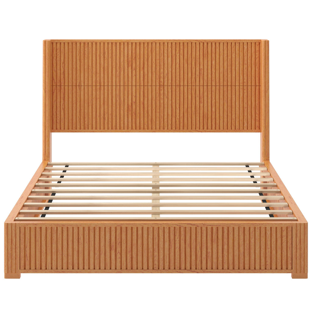 Platform Bed Frame with Headboard, Floor Standing Design - Queen & King
