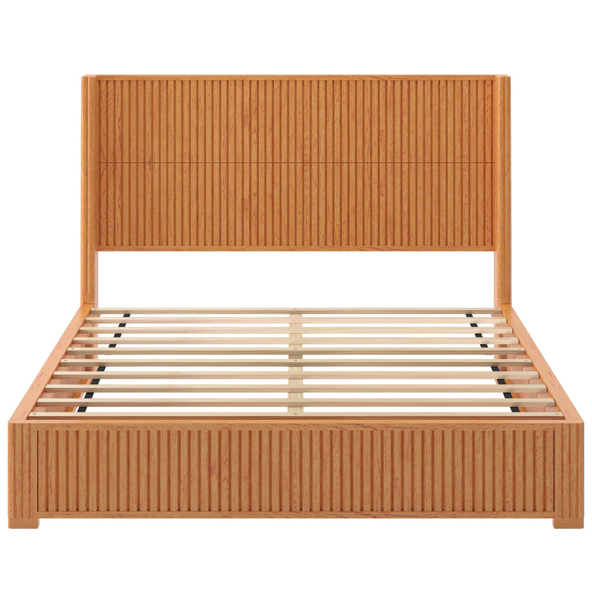 Platform Bed Frame with Headboard, Floor Standing Design - Queen & King