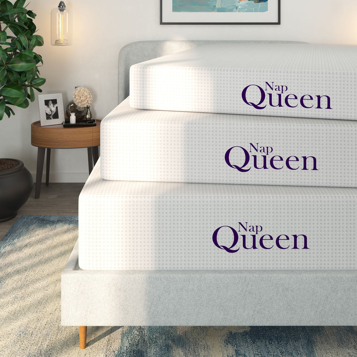 12" Memory Foam Mattress with Charcoal Support - White