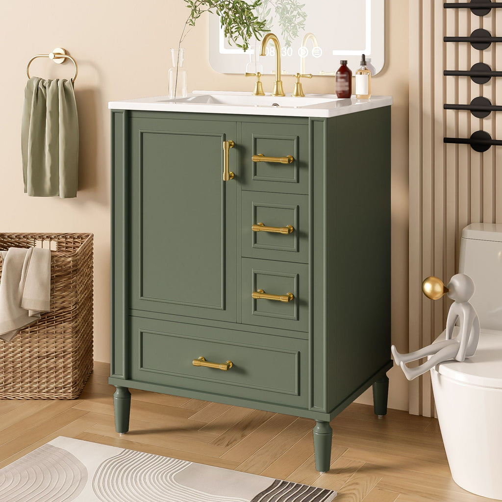 Traditional Bathroom Vanity Set with Soft Close Doors - Multiple Colors
