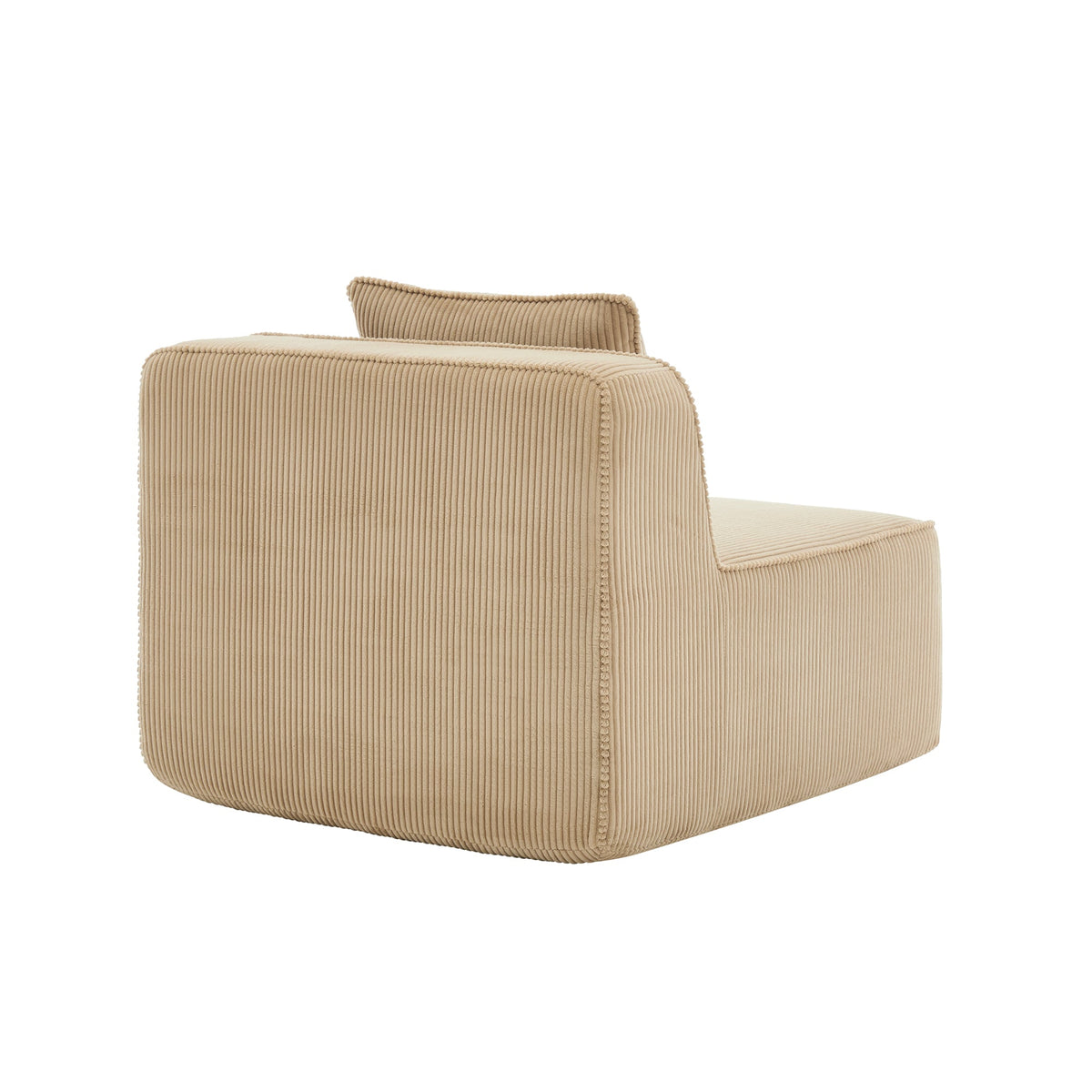 Armless Sofa With Pillow in Plush Corduroy - Camel