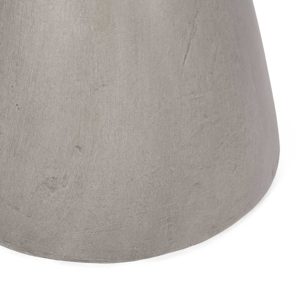 Lightweight Concrete Outdoor Side Table with Modern Design - Light Grey