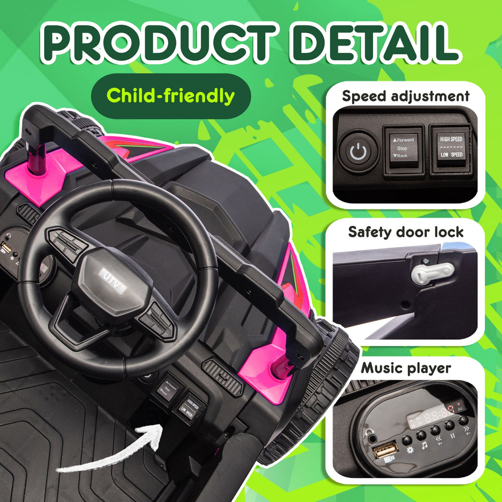 24V Kids Ride-On UTV with Remote Control and Bluetooth Music - Multiple Colors
