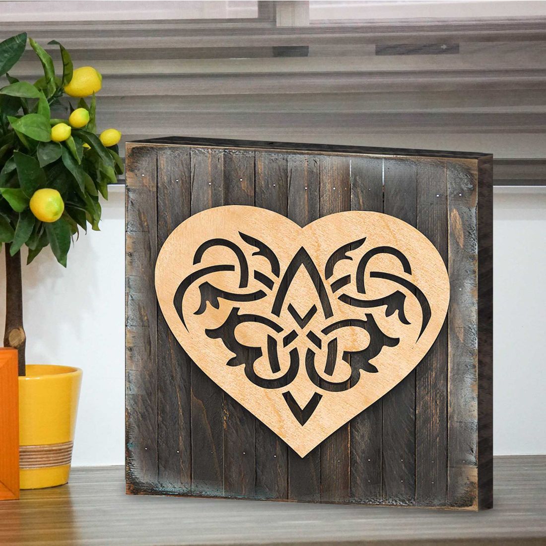 Celtic Heart Decor Art Wooden Wall Art by Celtic Art - Celtic Decor - 953166B