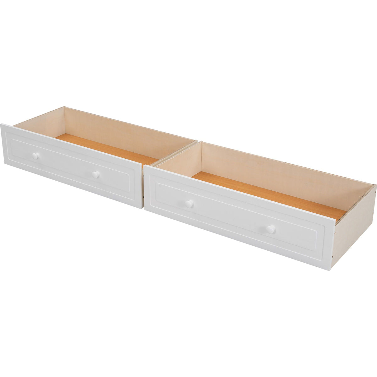 Convertible Bunk Bed With Drawers - Solid Wood with Storage - White, Dark Brown or Dark Gray