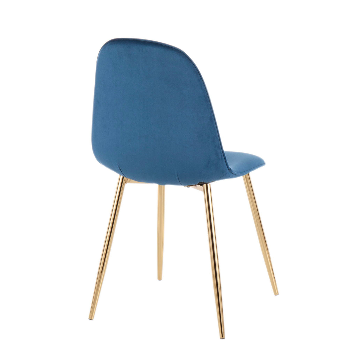 Pebble Contemporary Modern Design Chair Set with Upholstered Seat - Multiple Colors