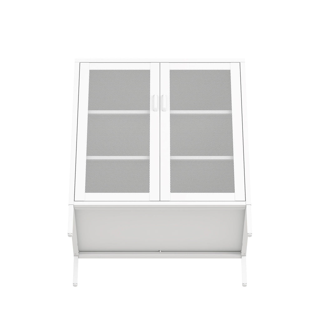 Metal Accent Cabinet with Adjustable Shelves - Black, Green, or White