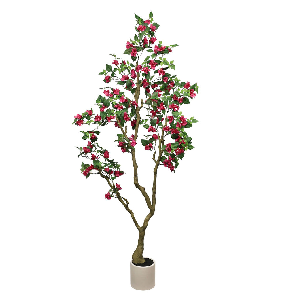 7Ft Artificial Bougainvillea Tree with Realistic Rose - Plastic