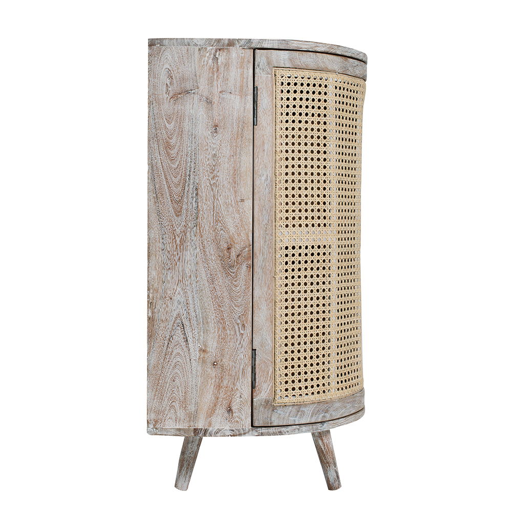 TV Console with Cane Doors and Ample Storage - Multicolor