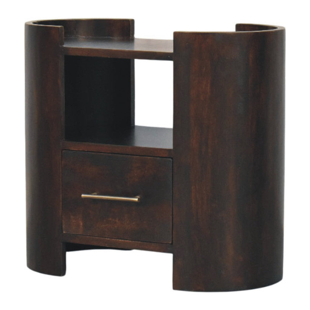 Solid Wood Valencia Bedside Nightstand with Velvet Mocha Finish