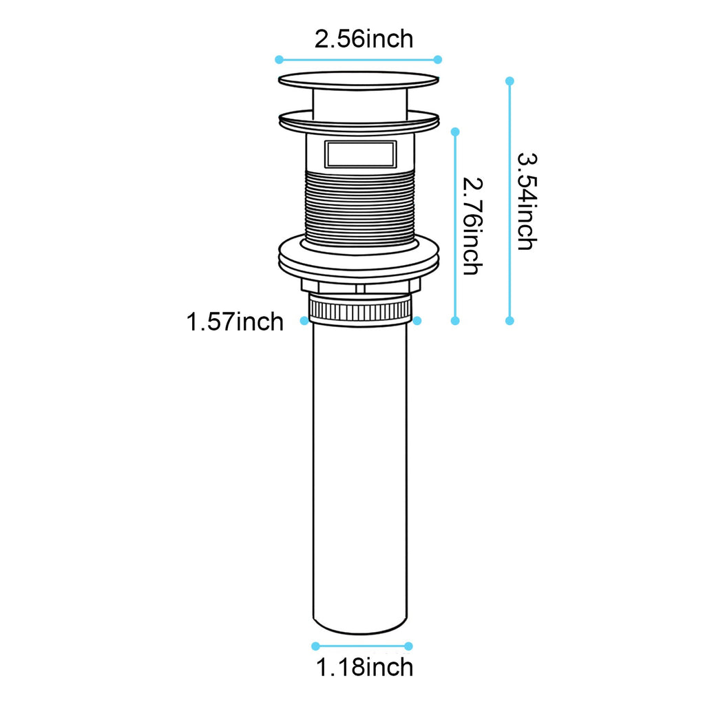 304 Stainless Steel Bathroom Sink Drain with Pop-Up Design - Silver