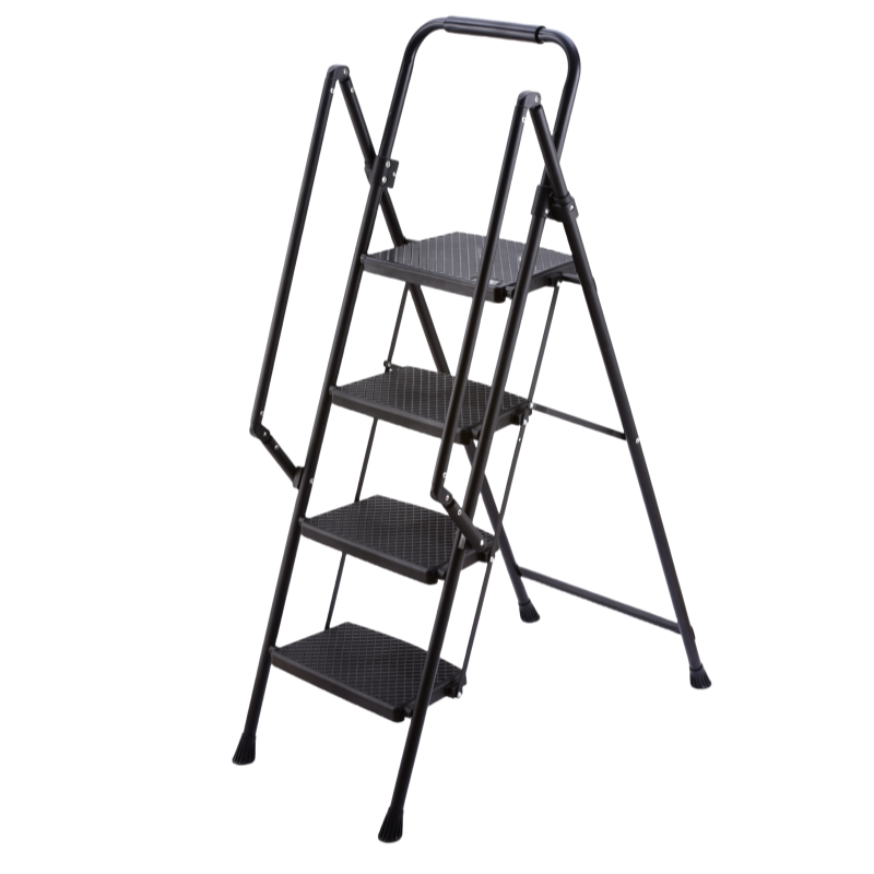 Four Step Ladder with Anti-Slip Pedals - Steel