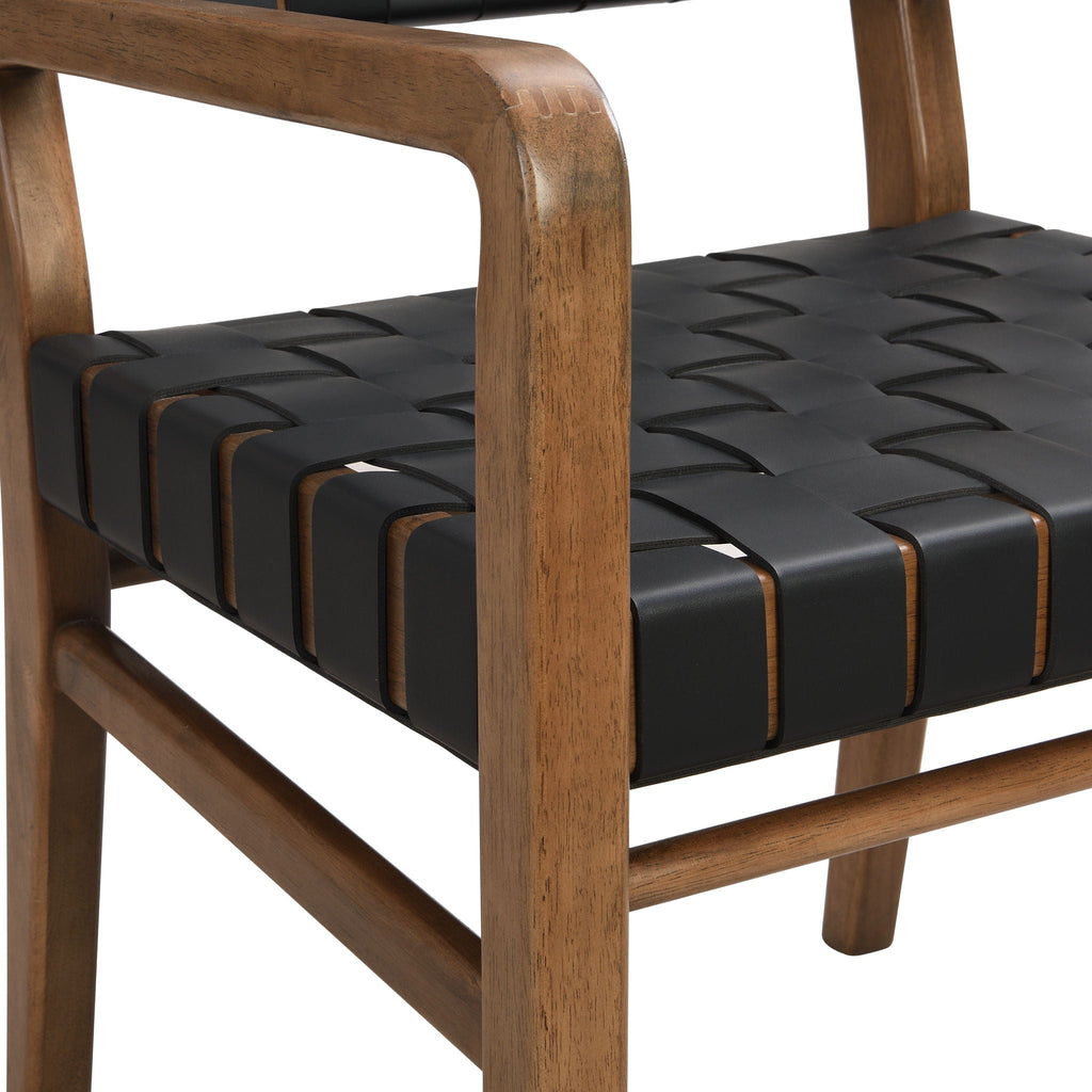 Modern Upholstered Dining Chair with Ergonomic Comfort - Black or Light Brown