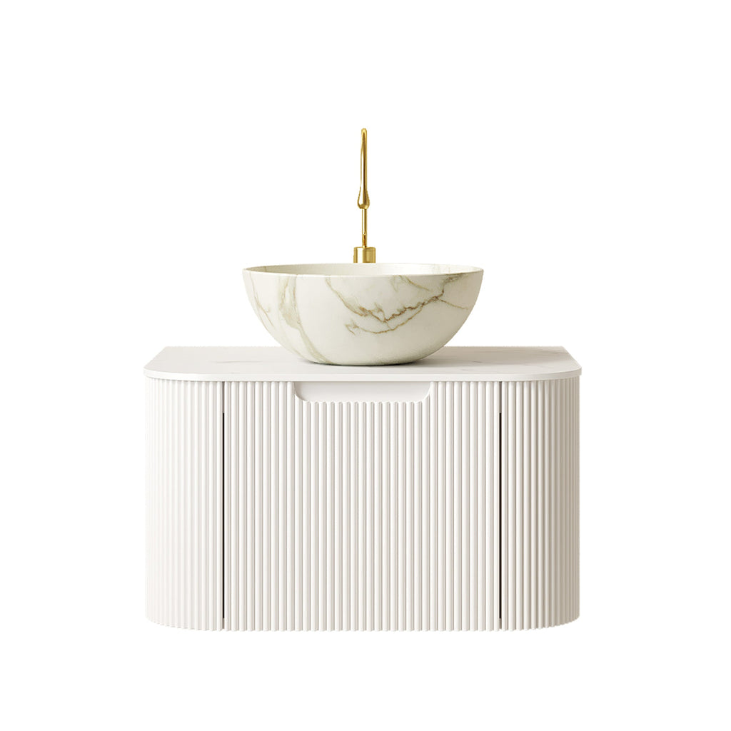 DINA 24" Bathroom Vanity & Sink with Floating Curved Edges - Multiple Finishes