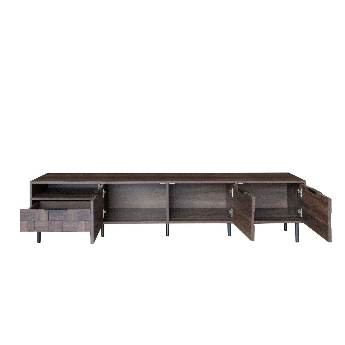 78" TV Stand with Storage Cabinets - Walnut
