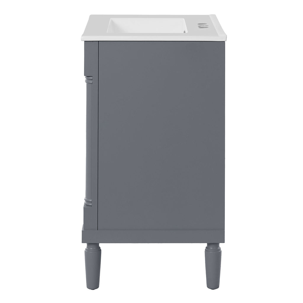 Bathroom Vanity With Top Sink and Two-Tier Storage Cabinet - Multiple Colors