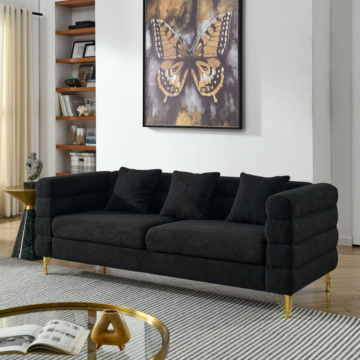 Streamline Sectional Sofa with Art Deco Design - Multiple Colors