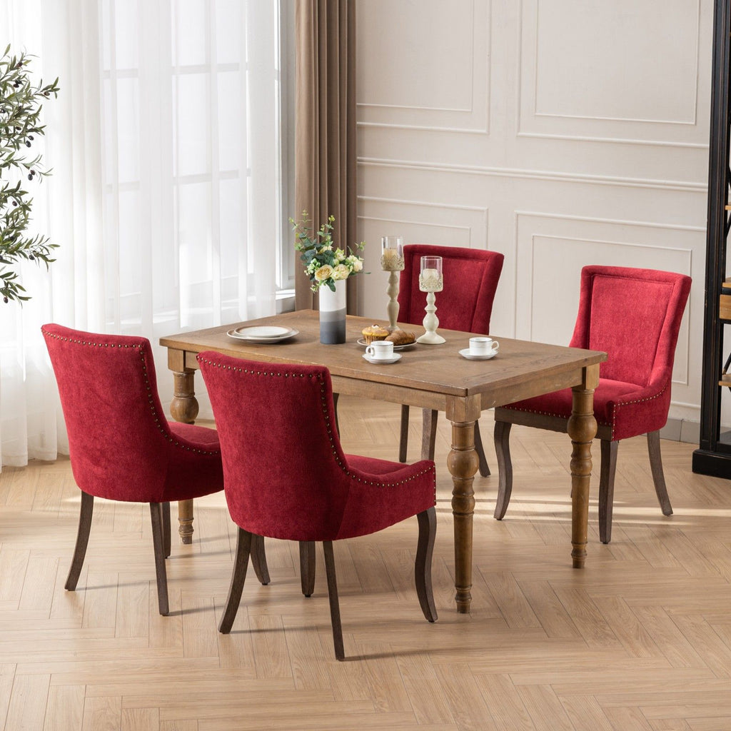 Ultra Side Dining Chair Set with Solid Wood Legs - Multiple Colors