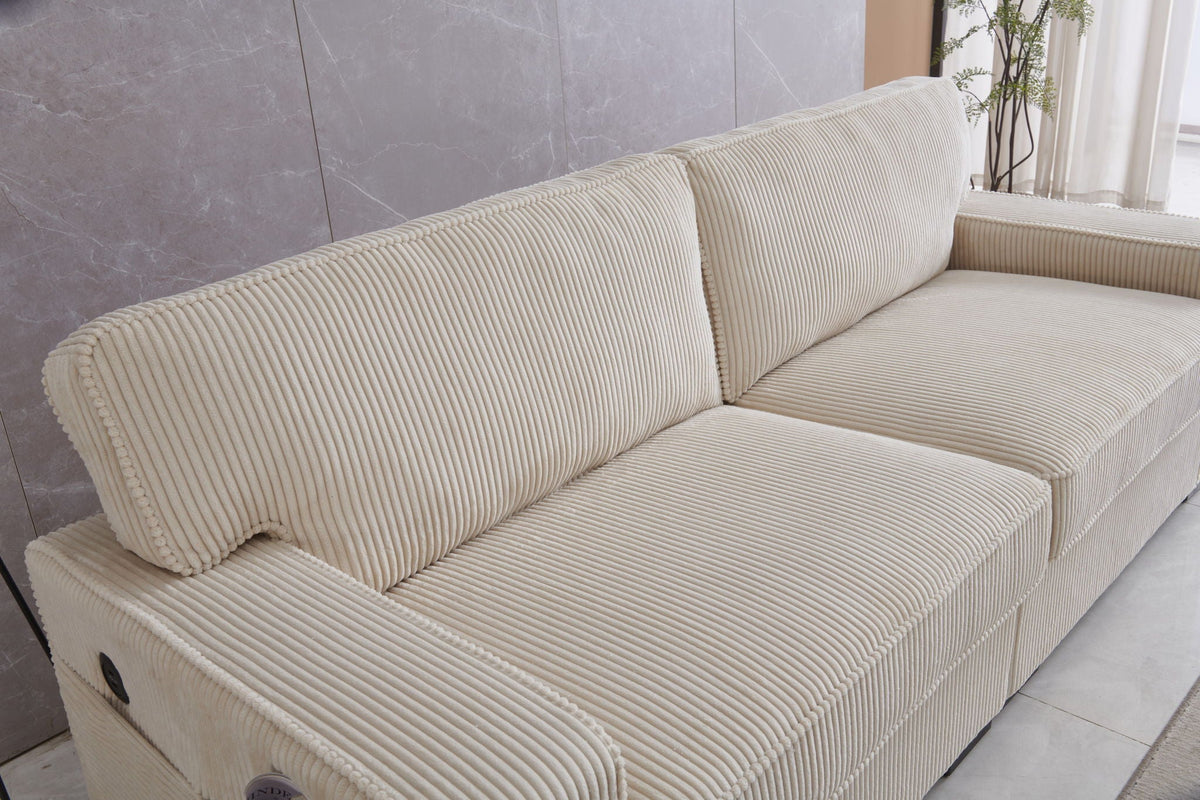 Exceptional Comfort Loveseat with Adjustable Headrests - Beige or Dark Gray