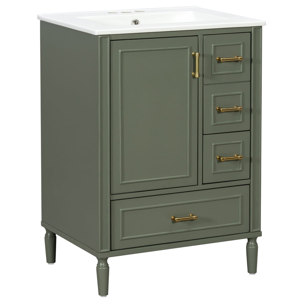 Traditional Bathroom Vanity Set with Soft Close Doors - Multiple Colors