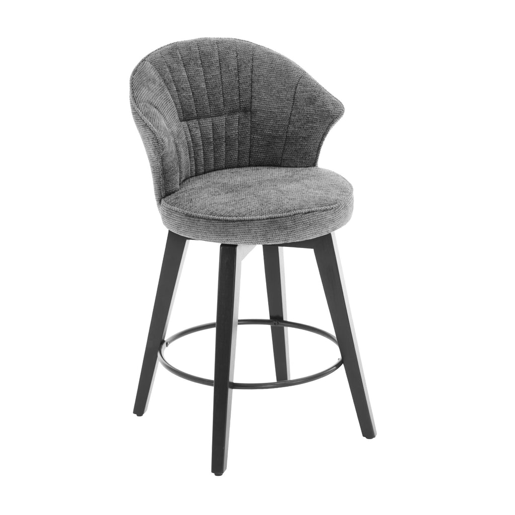 Wing Back Swivel Bar Stools with Adjustable Leveling Feet - Dark Gray or White