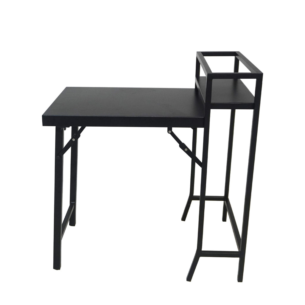 3 Piece Patio Bistro Set with Foldable Table and Chairs - Black
