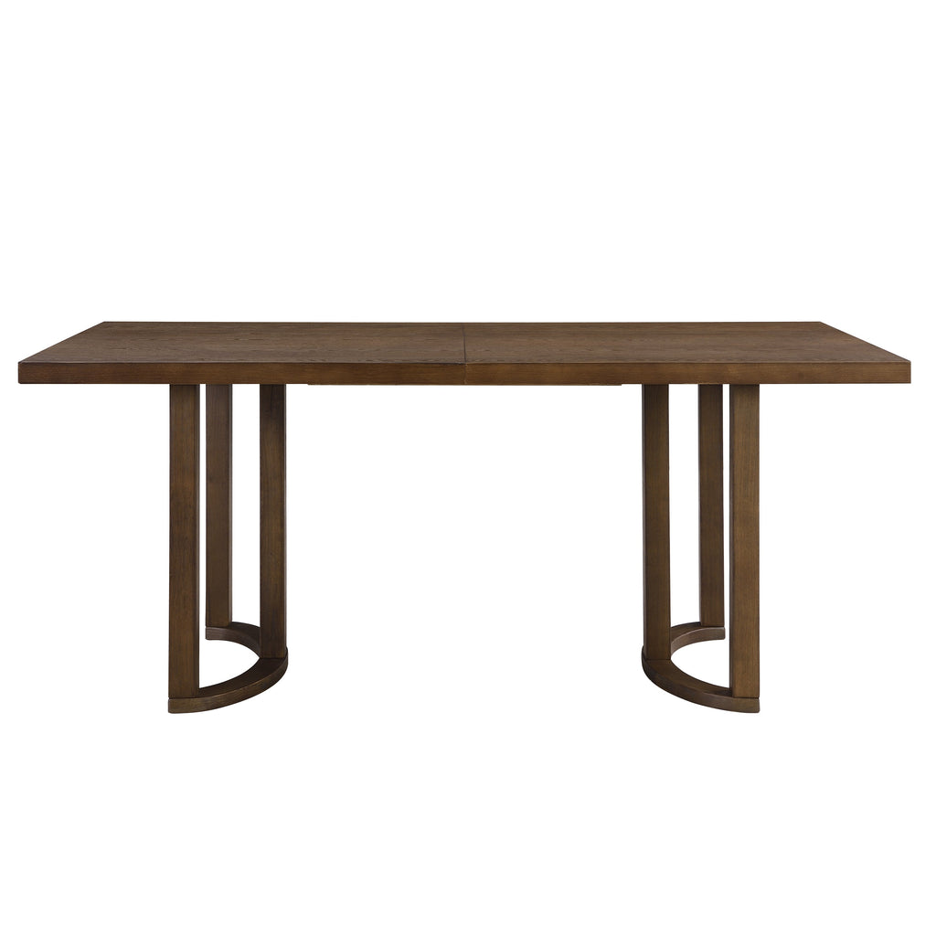 69 Inch Solid Wood Dining Table with U-Shaped Trestle Base - Walnut