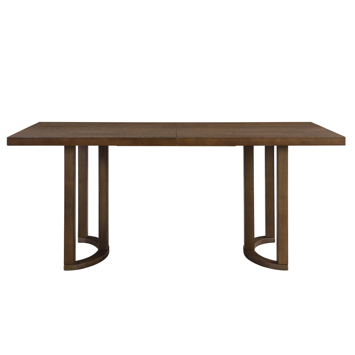 69 Inch Solid Wood Dining Table with U-Shaped Trestle Base - Walnut