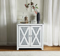 Mirrored Console Cabinet with Faux Diamond Inlay - Silver