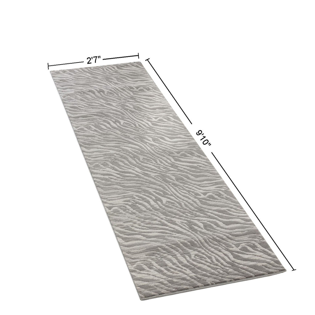 Geometric 3D Effect Area Rug with Ultra-Soft Fibers - Gray