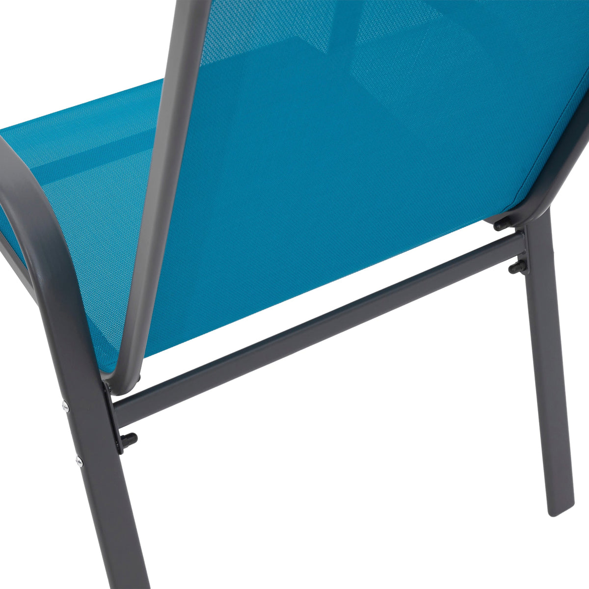 Blue Patio Chairs 8 Piece Set with Steel Frame - Blue