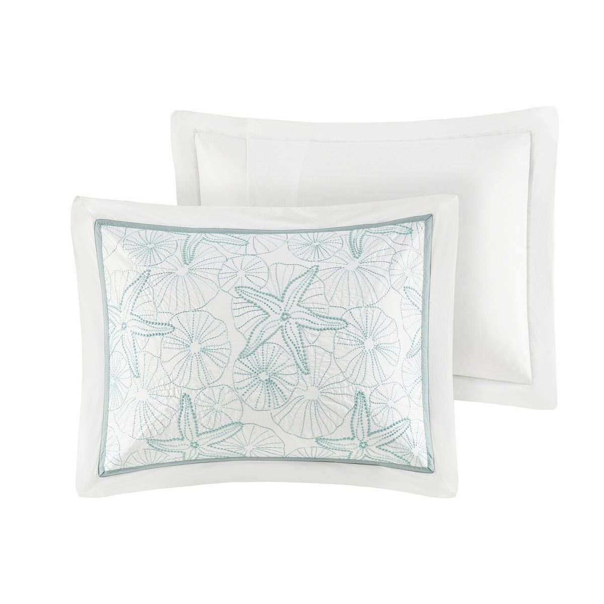 White King Duvet Cover Mini Set with Seashell Embroidery