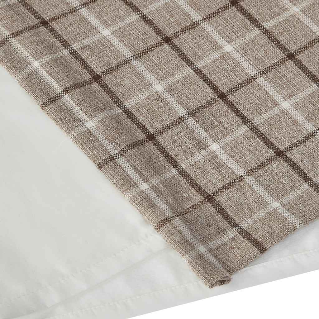Plaid Rod Pocket Curtain Panel with Fleece Lining - Multicolor