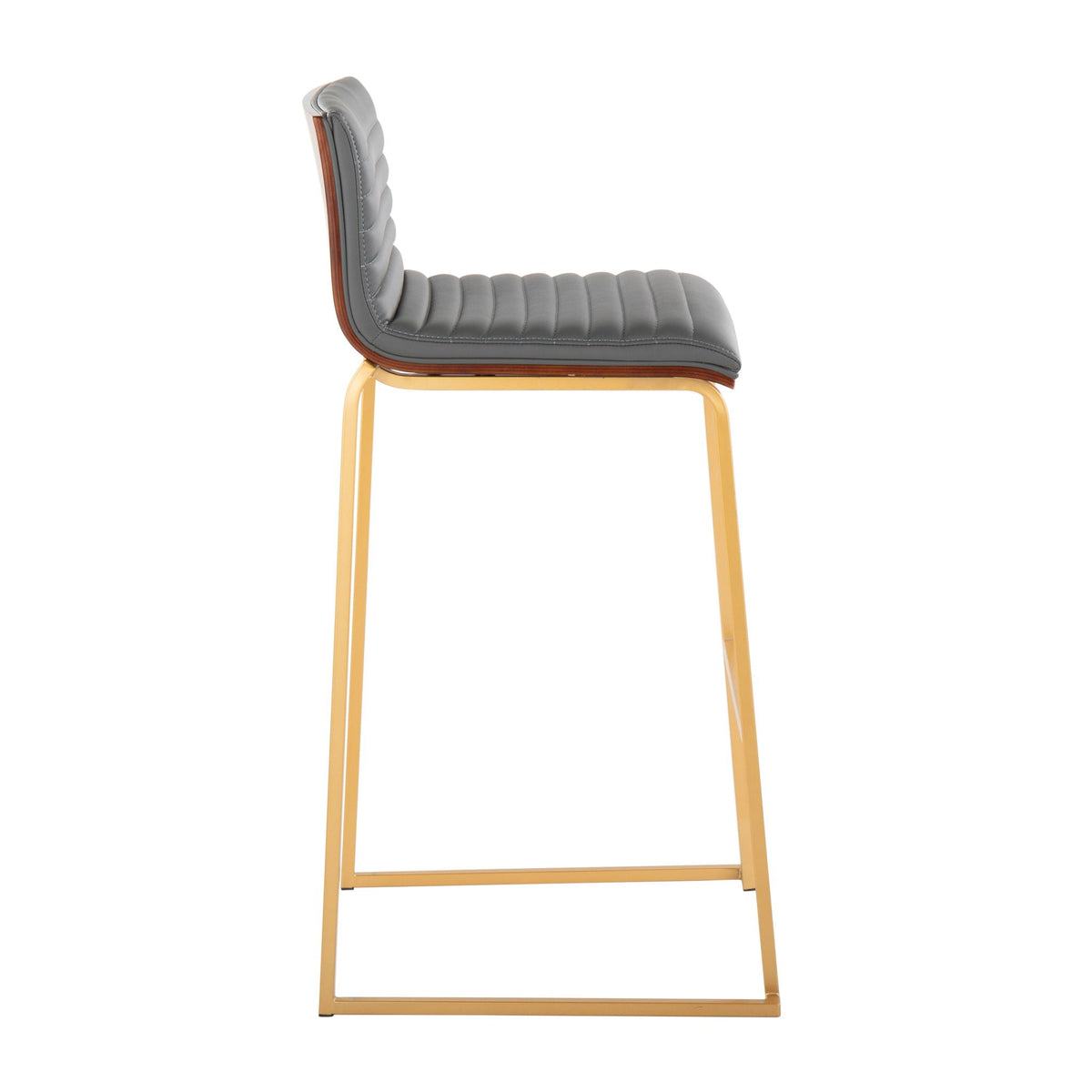 Mason Mara Contemporary Fixed Height Barstool Set with Upholstered Seat - White, Dark Gray, Black
