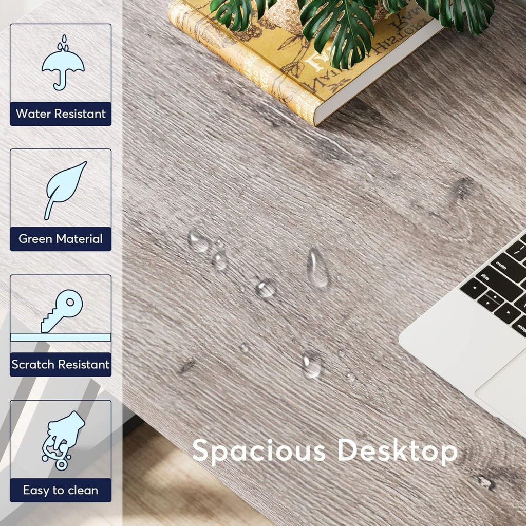 Writing Desk With Z-Shaped Legs - 55" Desktop, Steel Frame