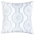 White Holiday Embroidered Velvet Throw Pillow Set 20x20 with Inserts - White