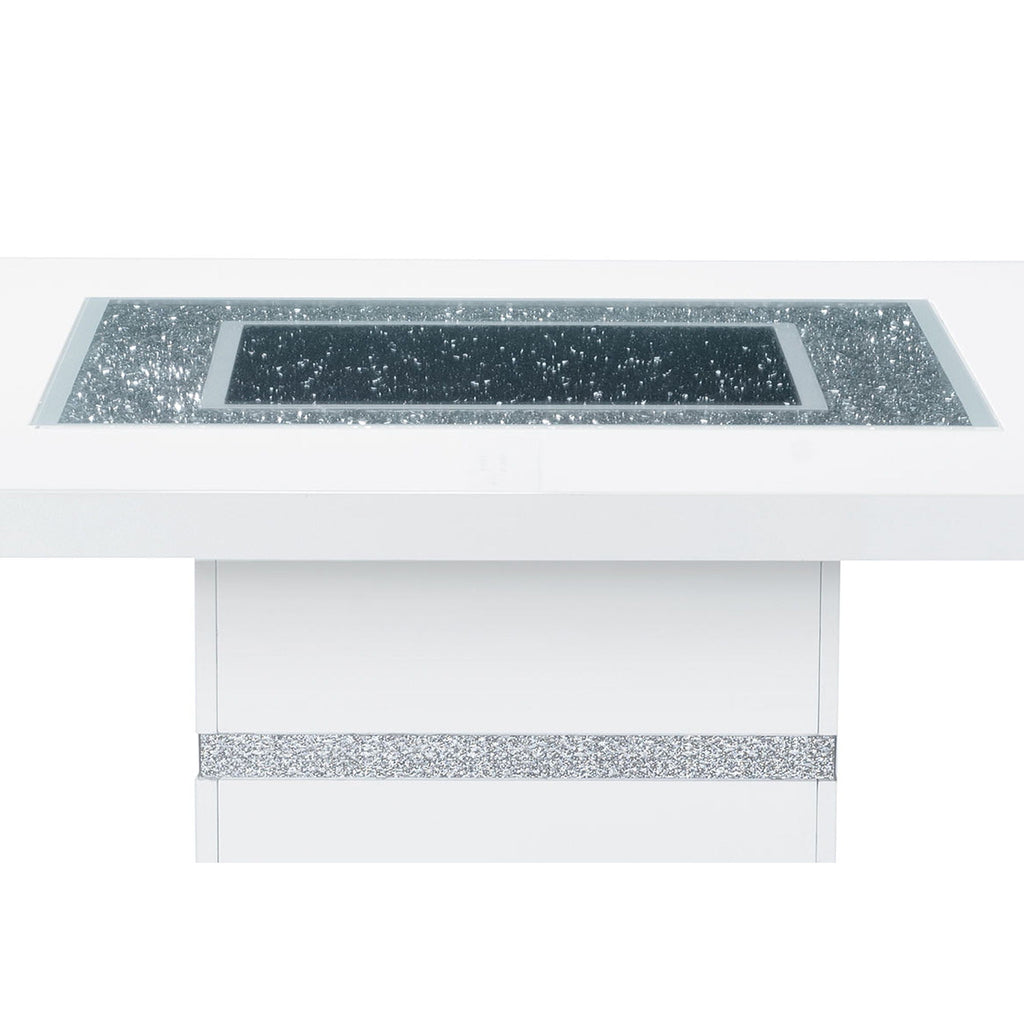 Ariya Bar Table with Glass Inlay - Dark Gray or White