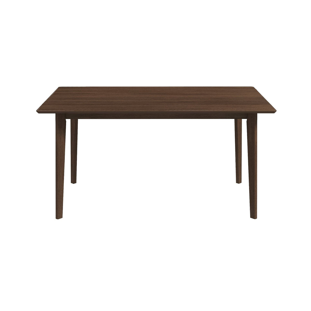 Mid-Century Modern Solid Wood Dining Table with Beveled Edges - Dark Brown or White
