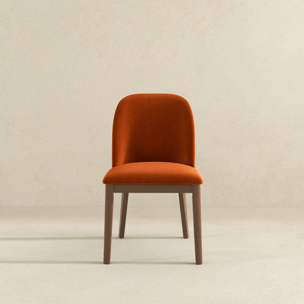 Comfort Dining Chair Set of 2 with Solid Wood Legs - Beige, Orange, Blue, Green