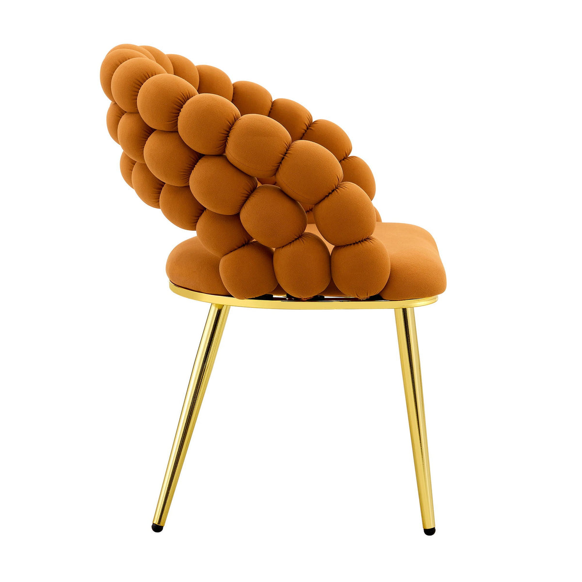 Ball Chain Bubble Dining Chair Set with Sculptural Backrest - Dark Gray, Beige, Orange