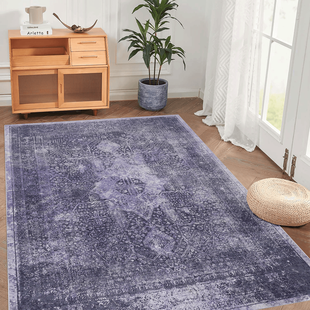 Maval Anthracite Washable Rug 8x10 Area Rug