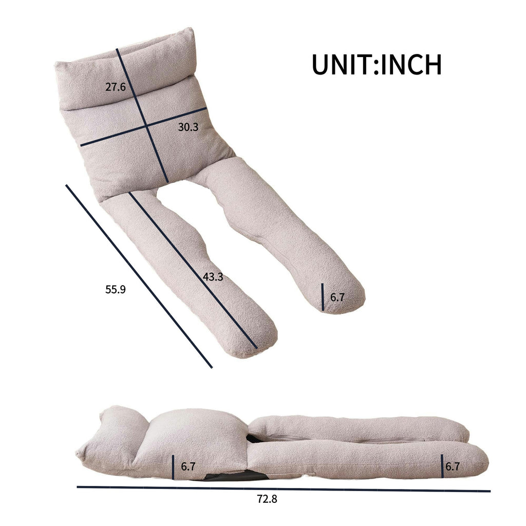 U-Shaped Full-Body Recliner with Adjustable Support - Gray