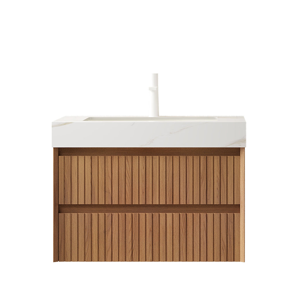 Tilley 30" Bathroom Vanity & Sink with Sintered Stone - Calacatta