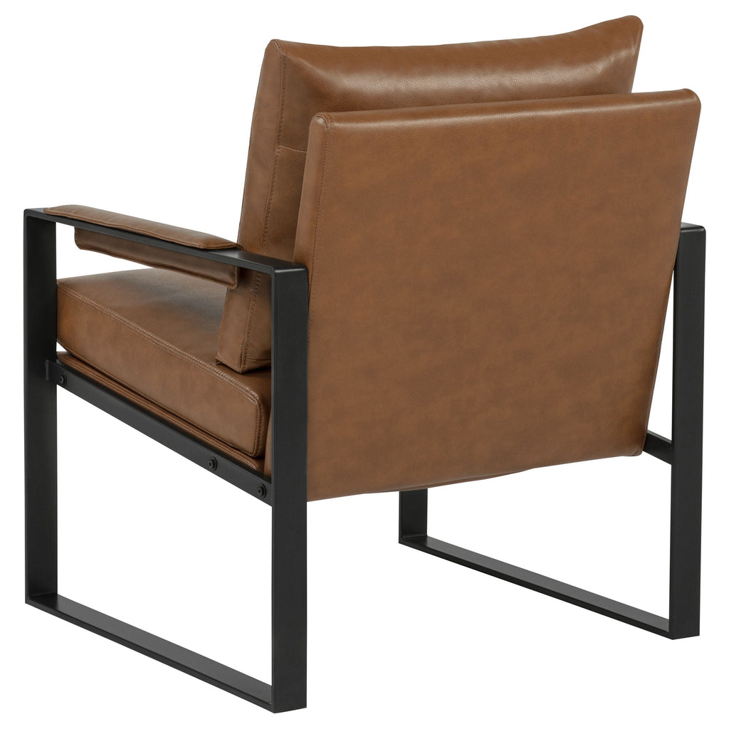 Rosalind Upholstered Track Arm Accent Chair Brown