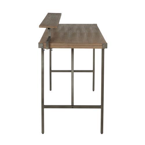 Industrial Counter Table with Metal Frame - Black or Dark Brown